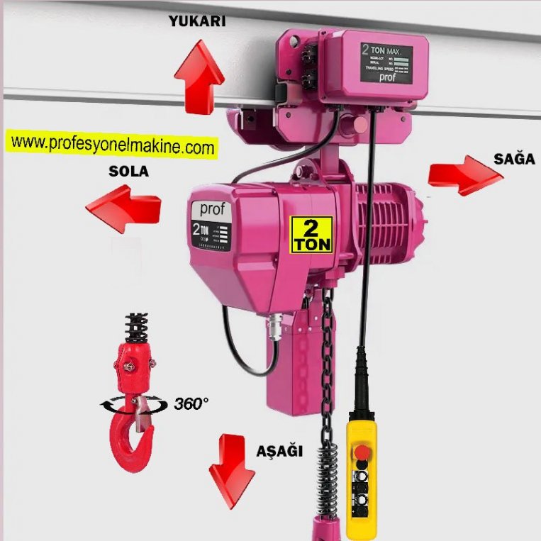 2 Ton Elektrikli Monoray Zincirli Vin