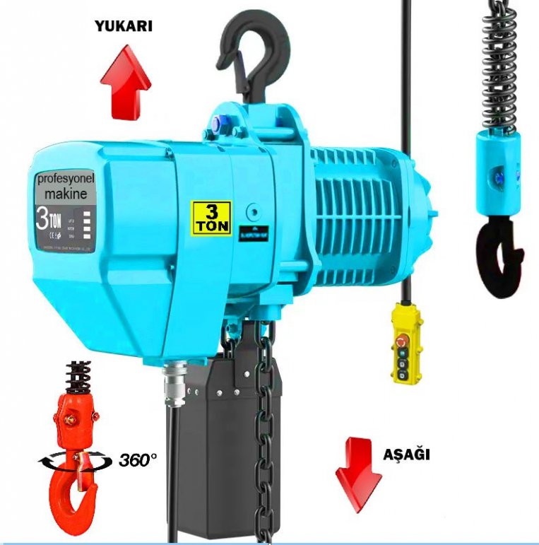 3 Ton Elektrikli ki hareketli Zincirli Vin