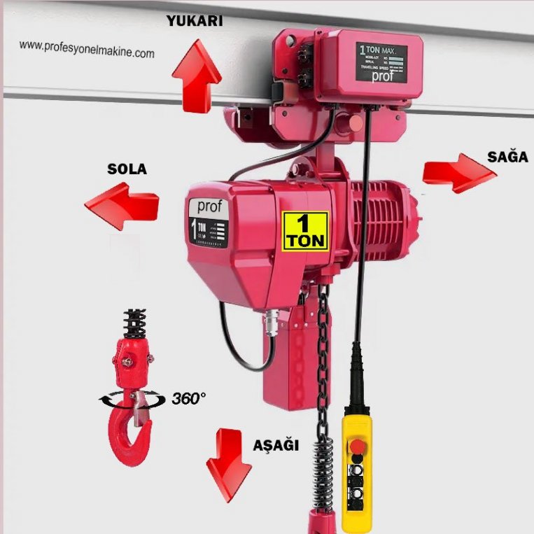 1 Ton Elektrikli Monoray Zincirli Vin
