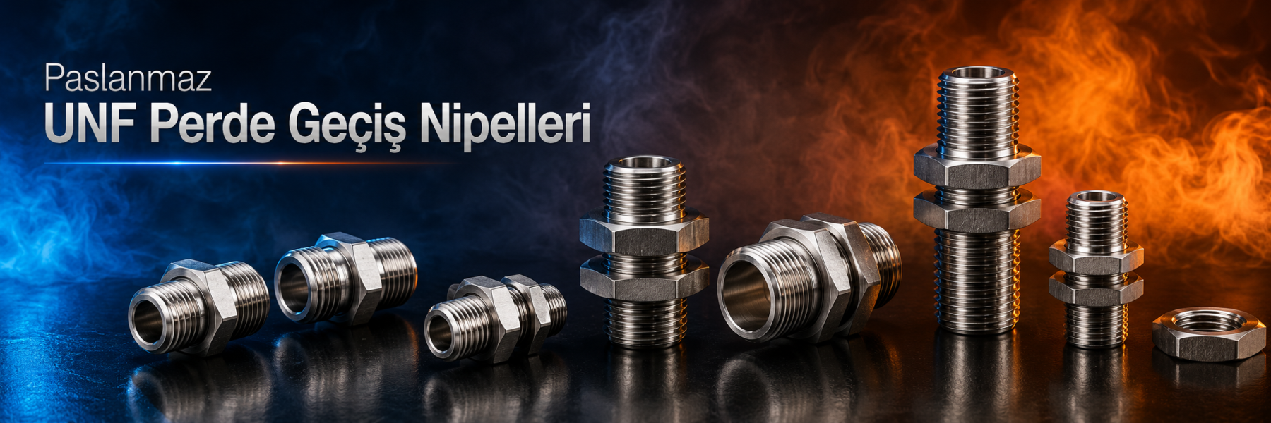 Paslanmaz Unf Perde Geçiş Nipelleri
